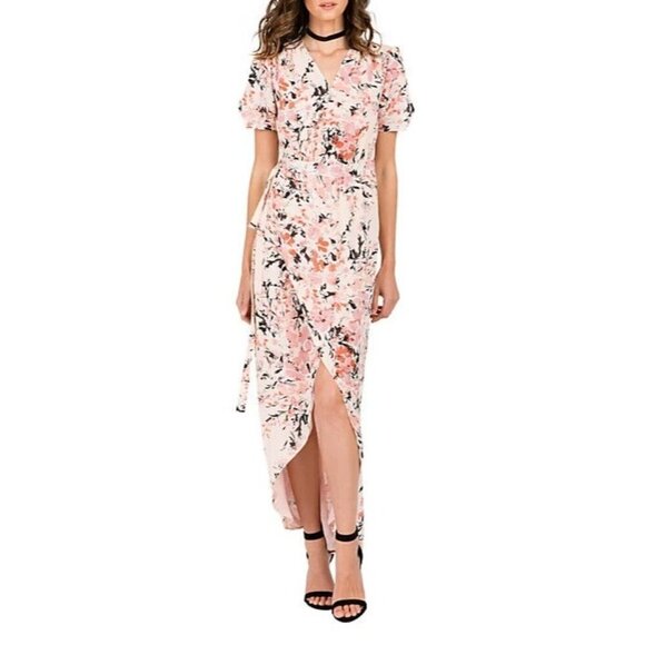 Standards & Practices Summer Floral Maxi Dress Size Medium Pink Fit and Flare - Picture 3 of 12